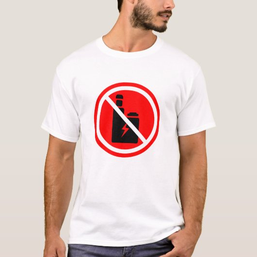 No Vaping Sign T-Shirt | Vape Free Zone Warning (Vorderseite)