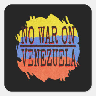 No War on Venezuela Peace Typography | Anti War -P Quadratischer Aufkleber