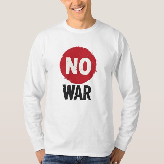 NO WAR — Weltweiter Friedensprotest T-Shirt (Vorderseite)