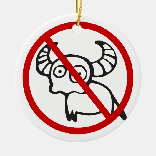 NO Water Buffalo ⚠ Funny Asian Thai ⚠ Keramik Ornament (Vorne)