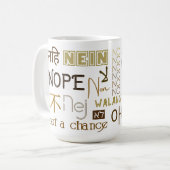 No Way Nope Negative nicht a Chance Weltsprachen Kaffeetasse (Vorderseite Links)