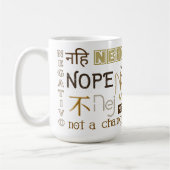 No Way Nope Negative nicht a Chance Weltsprachen Kaffeetasse (Links)