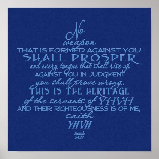 No Weapon Star von David Blue auf Blue Poster (Vorne)