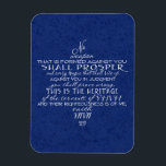 No Weapon Star von David Blue Magnet<br><div class="desc">Der Stern von David (Magen David) bildete sich mit den Worten von Isaiah 54:17 "Keine Waffe, die gegen dich gebildet wird, wird gedeihen, und jede Zunge, die sich gegen dich zum Urteil erheben wird, wird sich als falsch erweisen. Das ist das Erbe der Knechte des JHVH und ihre Rechtschaffenheit ist...</div>
