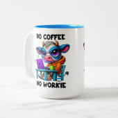 No Workie Zweifarbige Tasse (Vorderseite Links)