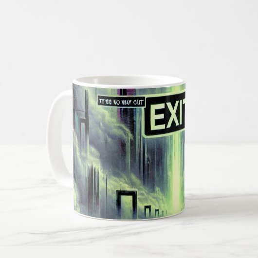 ☕ "No Wout" Weirdcore-Tasse ☕ Kaffeetasse (Vorderseite Links)