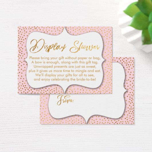 No Wrap Brautparty Gold Confetti & Pink Card (Schreibtisch)