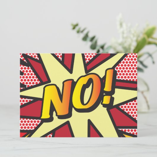 NO Your Message Speech Bubble Fun Retro Comic Book Ankündigung (Stehend Vorderseite)