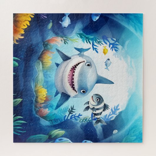 Noa the Shark and Casper, Ihr bester Fisch-Freund Puzzle (Horizontal)