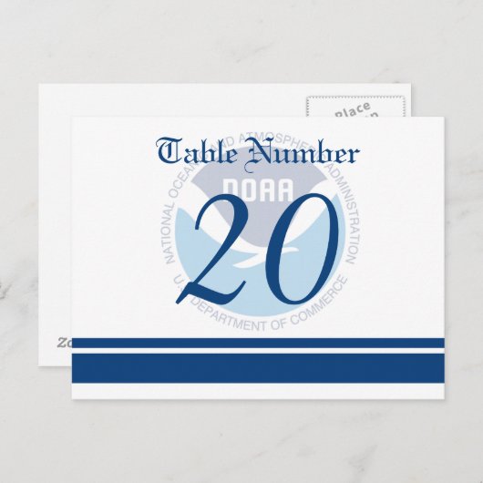 NOAA Wedding Table Nimber Postcard Postkarte (Vorne/Hinten)