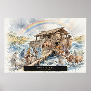 Noachs Arche — Lose Wasserfarbe Poster