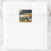 Noachs Arche Quadratischer Aufkleber (Tasche)