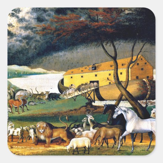 Noachs Arche Quadratischer Aufkleber (Vorderseite)