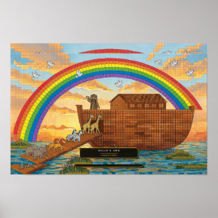 Noachs Arche — Rubiks Cube-Mosaik Poster