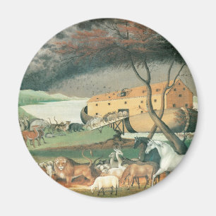 Noachs Arche von Edward Hicks, Vintage Folk Art Magnet