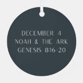 Noah and the Ark Advent Jesse Tree Ornament Aus Metall (Rückseite)