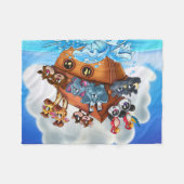 Noah-Arche-Cartoon scherzt umfassendes Fleecedecke (Vorderseite (Horizontal))