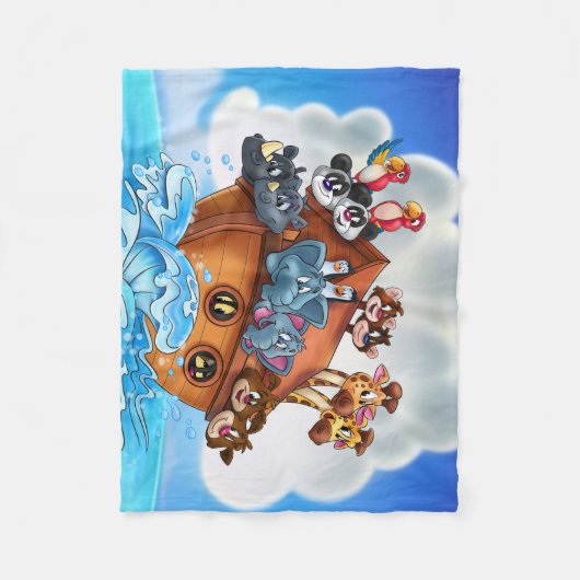 Noah-Arche-Cartoon scherzt umfassendes Fleecedecke (Vorderseite)