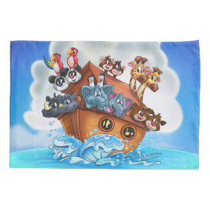 Noah-Arche-Cartoonkissenbezug für Kinderraum Kissenbezug