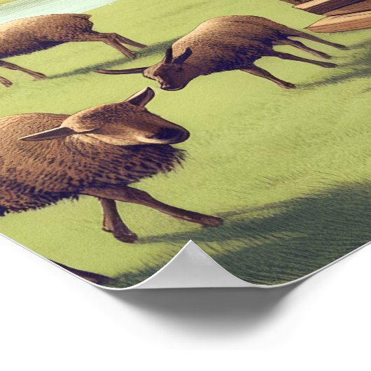 Noah bereitet die Große Arche vor Poster (Ecke)