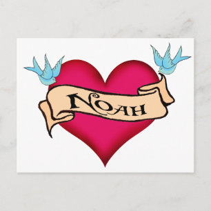 Noah - Custom Heart Tattoo T - Shirt & Geschenke Postkarte