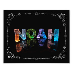 Noah - Der Name Noah in 3D-Leuchten (Foto) Fotodruck