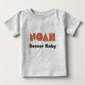 Noah in Soccer Orange Baby T-shirt (Vorderseite)
