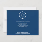 Noah Jack Bar Mitzvah Empfang Navy Blue Einladung (Rückseite)