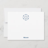 Noah Jack Bar Mitzvah Vielen Dank Mitteilungskarte (Rückseite)