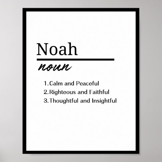 Noah, Junge Personalisierte Bezeichnung Definition Poster (Vorne)