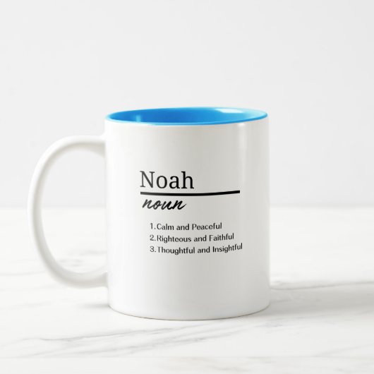 Noah, Junge Personalisierte Bezeichnung Definition Zweifarbige Tasse (Links)