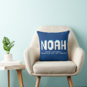 Noah Jungs nennen blauen Pixel Text Gamer Kissen (Stuhl )