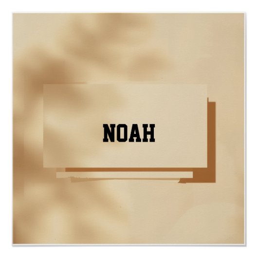 Noah Minimal Name Poster – Clean Modern Print (Vorderseite)