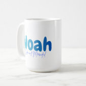 Noah Name Geschenk - Leben und Barmherzig - Person Kaffeetasse (Vorderseite Links)
