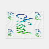 Noah, Name, Logo, kleines weißes Fleece Blanket. (Vorderseite (Horizontal))