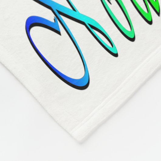 Noah, Name, Logo, kleines weißes Fleece Blanket. (Ecke)