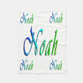 Noah, Name, Logo, kleines weißes Fleece Blanket. (Vorderseite)