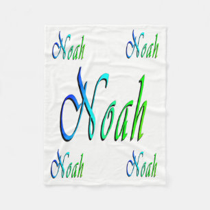 Noah, Name, Logo, kleines weißes Fleece Blanket.