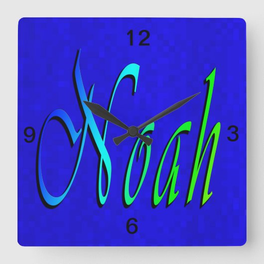 Noah, Name, Logo, Quadratische Wanduhr (Vorderseite)