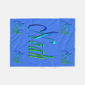 Noah, Name, Logo, Small Blue Fleece Blanket. (Vorderseite (Horizontal))