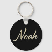 Noah Name whitegold Button Schlüsselanhänger (Vorderseite)