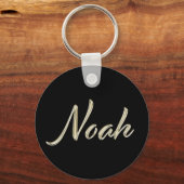 Noah Name whitegold Button Schlüsselanhänger (Vorderseite)