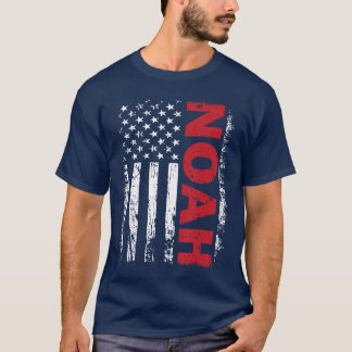 Noah Personalisierter Name mit US-amerikanischer F T-Shirt