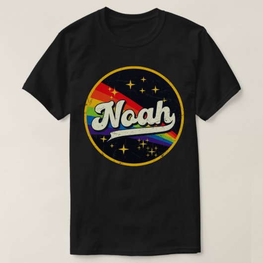 Noah Rainbow in Space Vintag GrungeStyle T-Shirt (Design vorne)