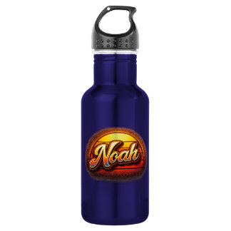 Noah Retro-Sonnenuntergang Personalisiertes Namens Edelstahlflasche