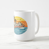 Noah Retro-Sonnenuntergangs-Name-Design Kaffeetasse (VorderseiteRechts)
