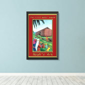 Noah`s Ark Animals gehen zu roten Schiffsrahmen Leinwanddruck (Insitu (Holzboden))