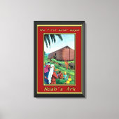 Noah`s Ark Animals gehen zu roten Schiffsrahmen Leinwanddruck (Vorderseite)