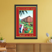 Noah`s Ark Animals gehen zu roten Schiffsrahmen Leinwanddruck (Insitu (Wohnzimmer))