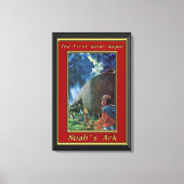 Noah`s Ark Humans gehen auf dem roten Schiffsrahme Leinwanddruck (Vorderseite)